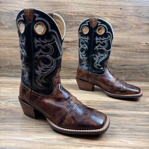 Ariat Crossfire Mens 12D Square Toe 11" Western Boots Brown Black 10006734